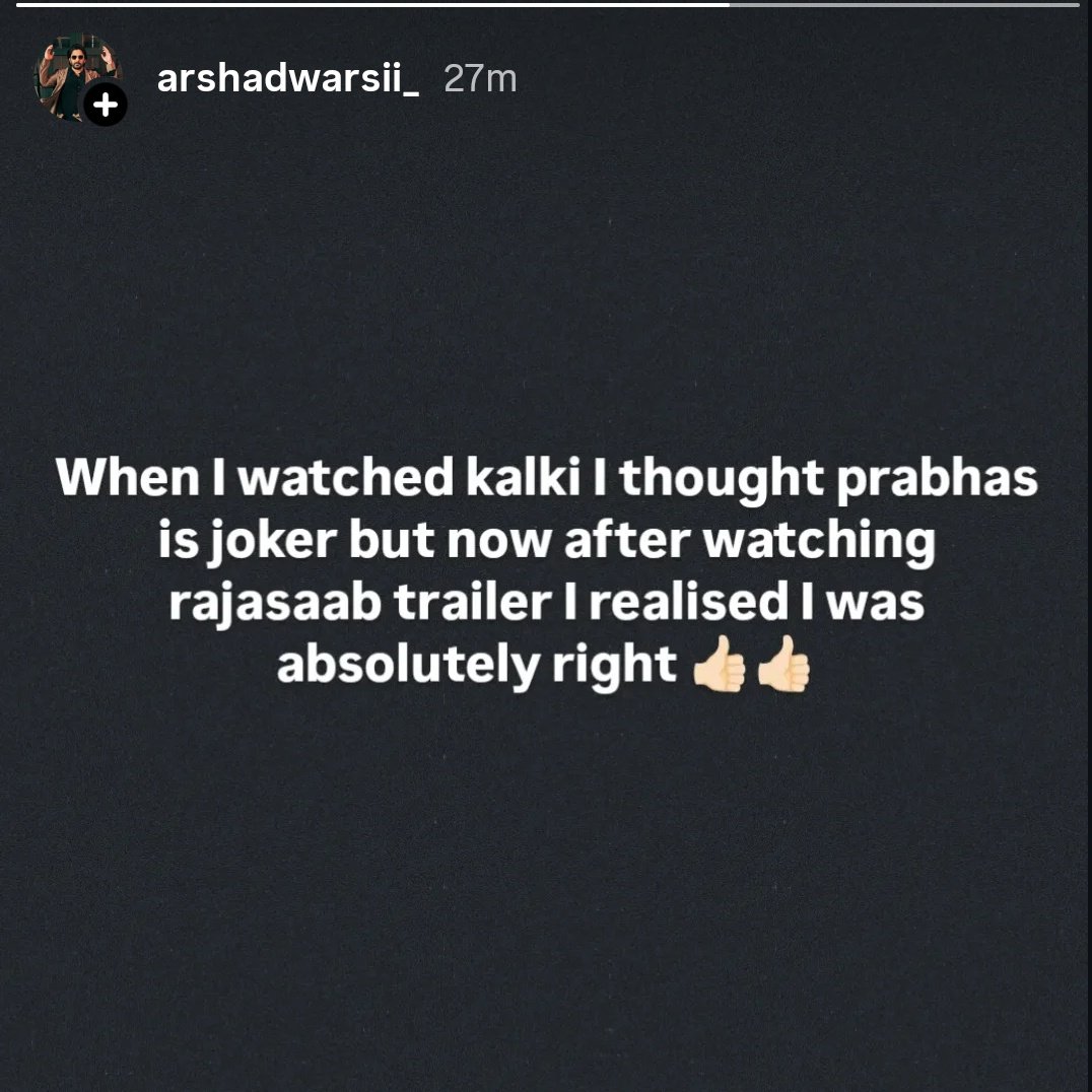 mythicbxrn's tweet image. Arshad warsi again owned prabhas in his insta story😭😭😭