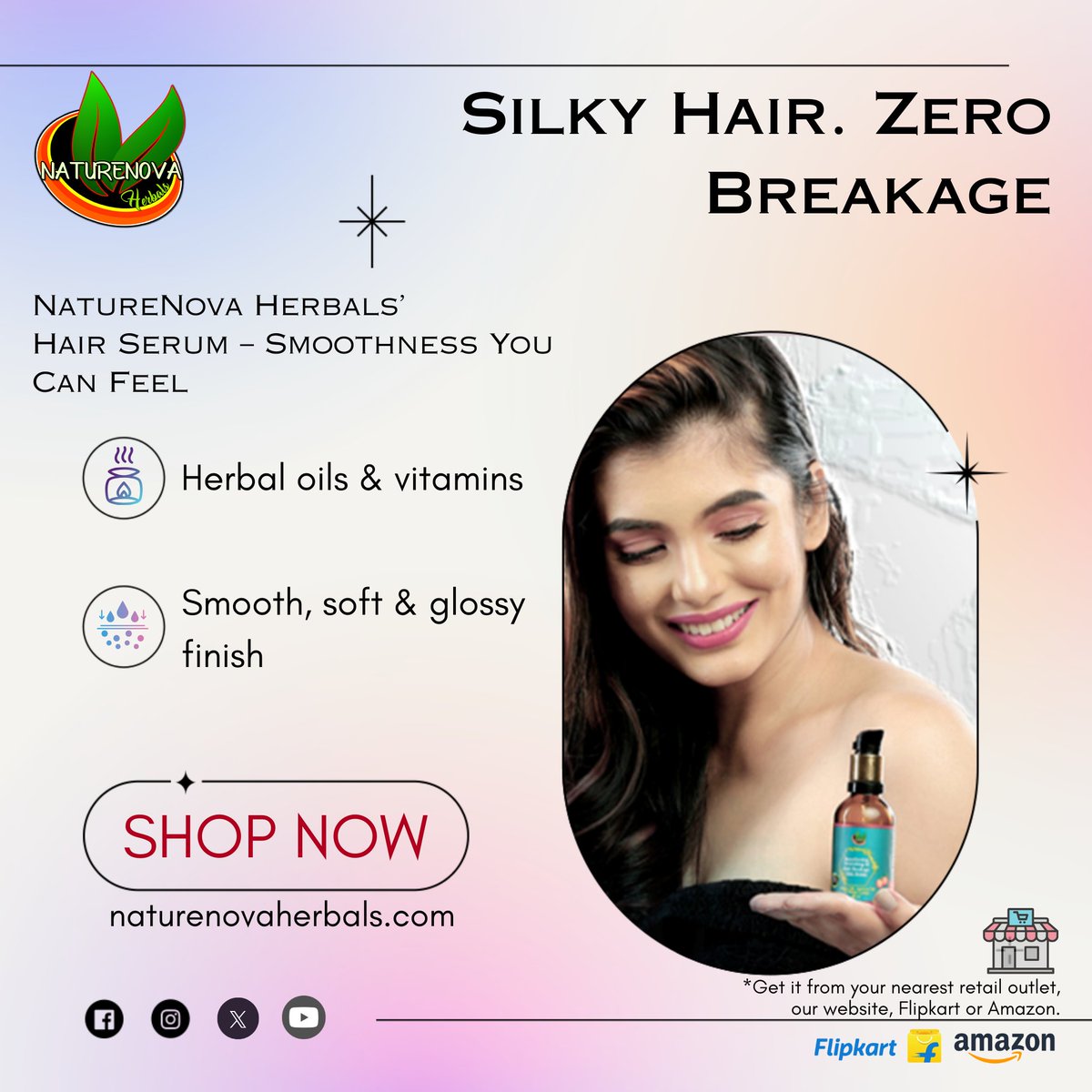 NaturenovaH's tweet photo. 🛍️ SHOP NOW ✨
👉 On our website 🌐 | Amazon 🛒 | Flipkart 📍 Also available at stores near you.
Infused with a luxe blend of 3 essential oils 🌿✨
✓ 🌸 White Lotus Oil
✓ 🌰 Argan Oil
✓ 🍑 Apricot Oil
📌 Enriched with Vitamin C &amp; E for healthy-looking shine 💫
 #serum https://t.co/MDexYCKH6R