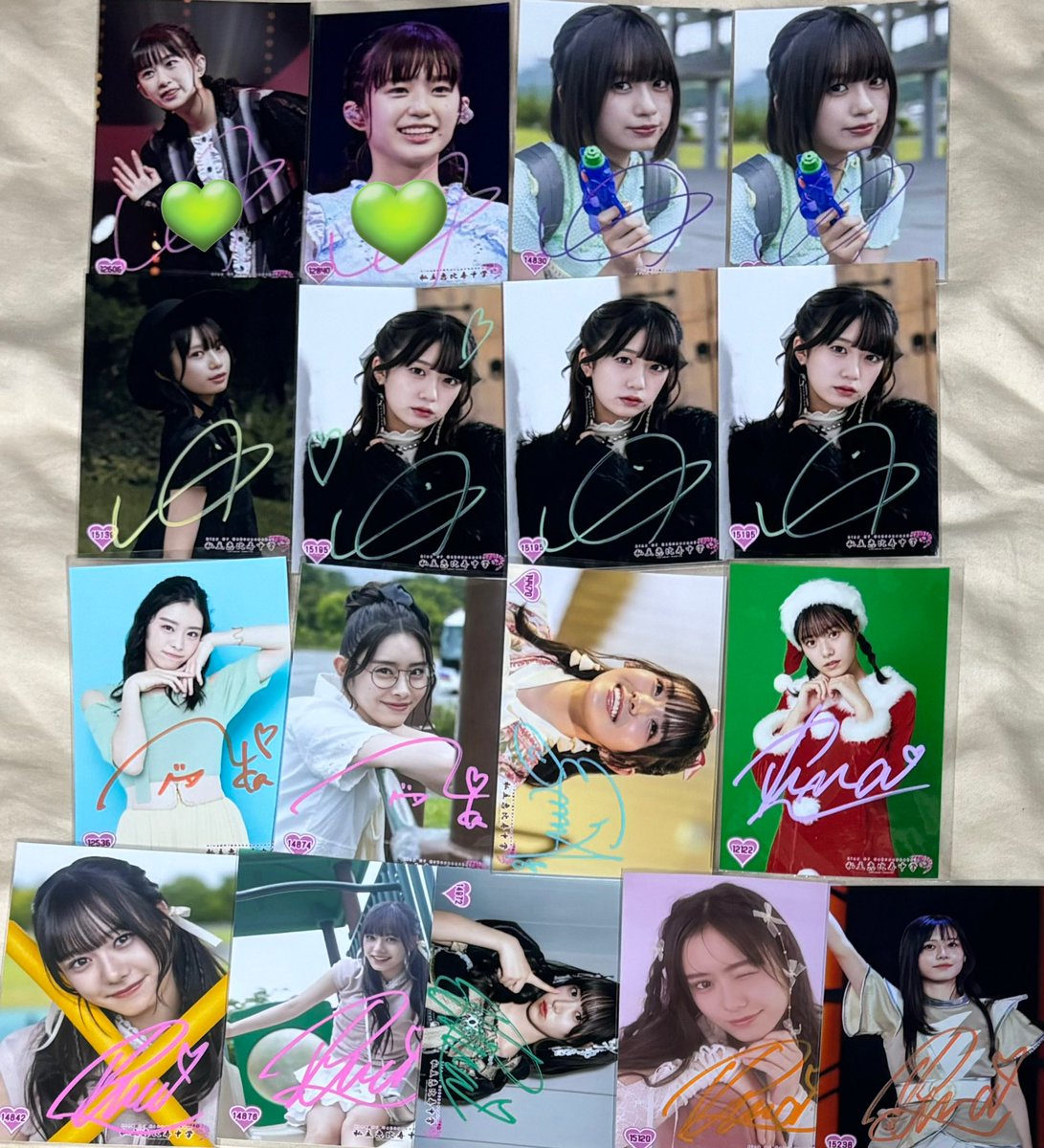 交換】私立恵比寿中学 えびちゅう 生写真 サイン 譲）真山りか、安本