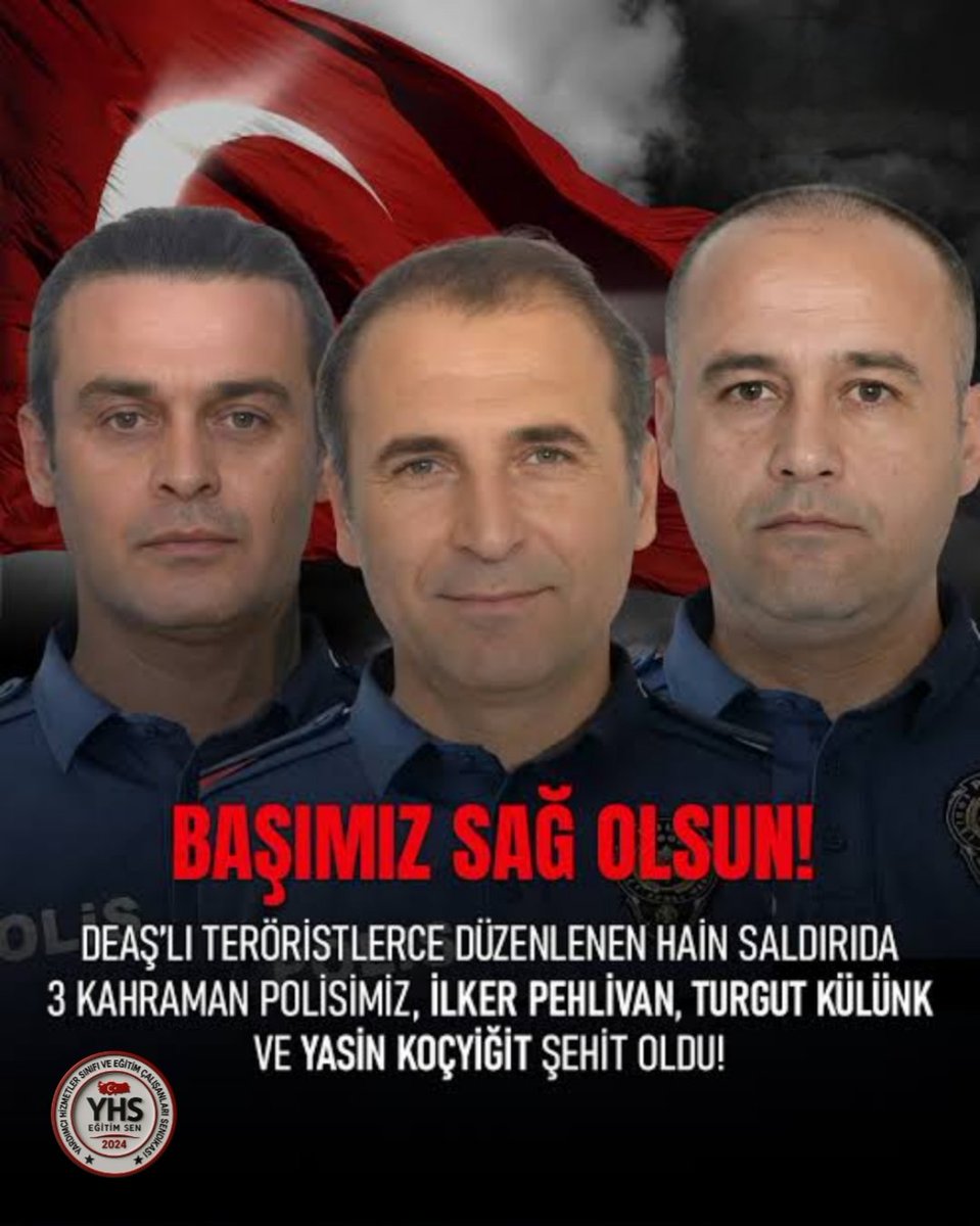Yalova’da DEAŞ terör örgütüne karşı yürütülen görev sırasında şehit olan kahraman güvenlik görevlilerimizi rahmetle anıyor, ailelerine ve milletimize başsağlığı Yaralılarımıza acil şifalar diliyoruz 🇹🇷