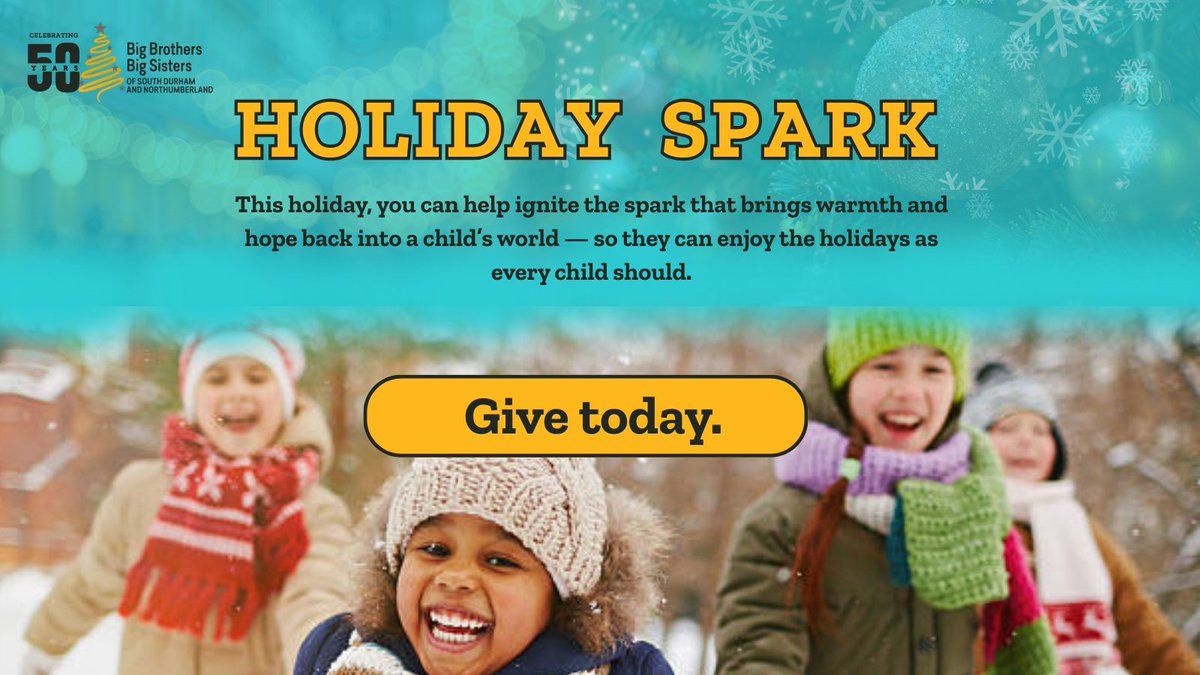 ✨ Spark joy. Spark hope. Spark confidence. ✨

Your gift ignites potential and supports mentorship — helping youth feel seen, supported &amp; empowered. 💙

Be the spark today:✨ow.ly/HJa550Xz7Jc

#BigBrothersBigSisters #HolidaySpark