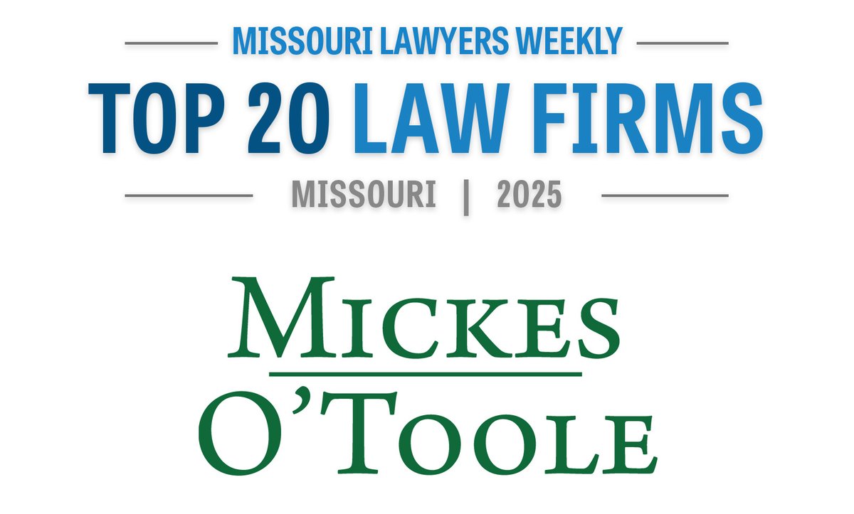 We’re honored to be named a 2025 Top 20 Law Firm by Missouri Lawyers Weekly for the fourth consecutive year. Thank you to our clients, colleagues, and community for your continued trust and support. We’re proud to serve Missouri.

#Top20LawFirm #MissouriLawyersWeekly