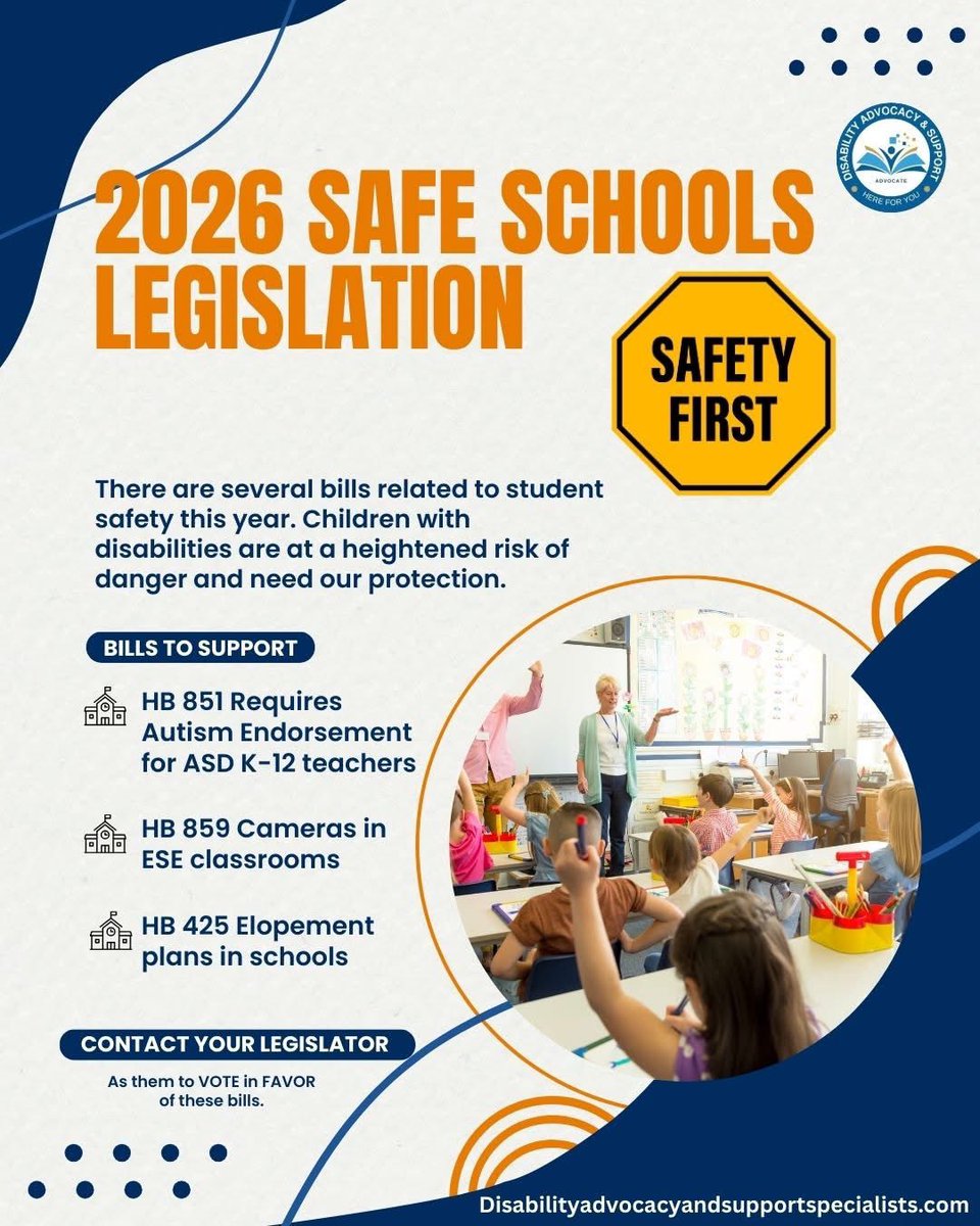 EXCITING! There are many bills related to the #disability community in this year's #Florida legislature for review and vote to become law. 

Please ask your legislators for support
House - flhouse.gov/FindYourRepres…
Senate - flsenate.gov/senators
