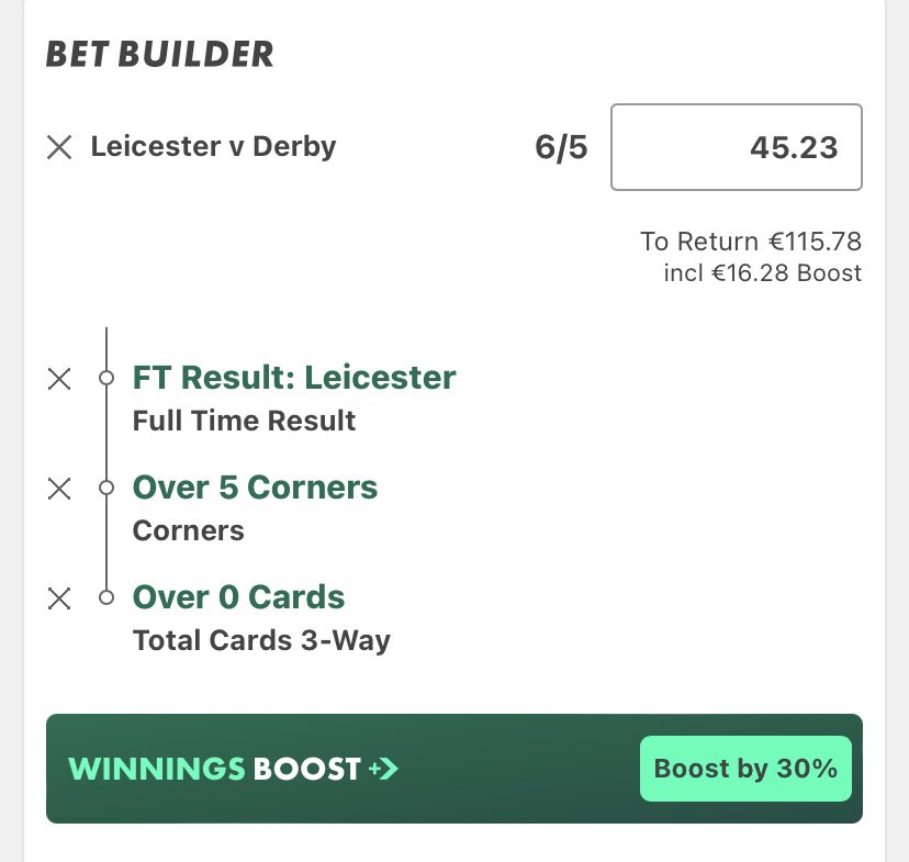 StakeToSummit's tweet photo. 🪜 LADDER CHALLENGE | BET 2

€45.23 ➡️ €115.78 

Leicester v Derby Bet Builder ⚽️ 

We’ve taken 3 legs to get the 30% Boost 🔥

Derby have the lowest number of goal attempts in the league this season 

Also, Derby are in the Top 3 teams for the lowest ball possession 

Let’s continue climbing 📈 GLIYF

#Championship #Leicester #Derby