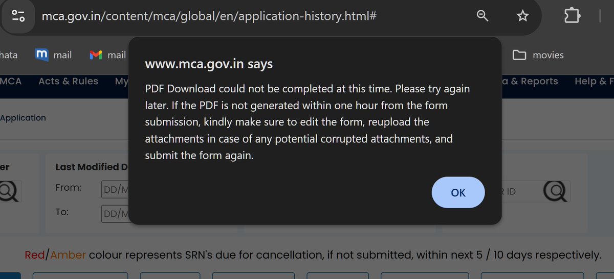 venkat3sh's tweet photo. @HelpdeskMCA21V3 @MCA21India cant able to download pdf since 4 hours stright. No matter how many times i resumbit the mgt-7a. kindly consider extension request. https://t.co/rqsJaIRjO2