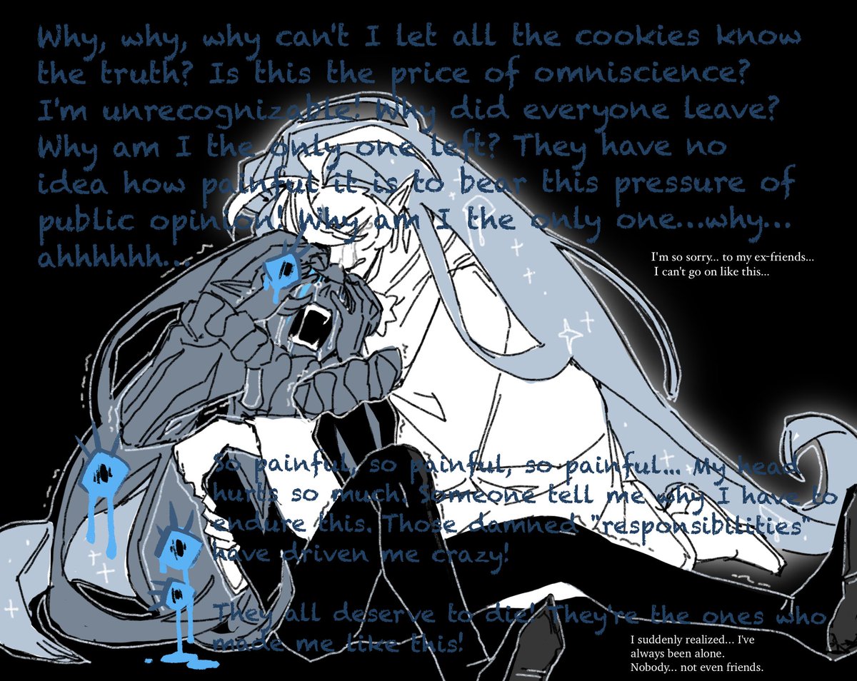InTheOcean_MI's tweet image. #shadowmilkcoookie 
#cookierunkingdom #cookierunkingdomfanart 
🎭
An omniscient and omnipotent person is lonely and isolated from the world.
Therefore, it was only a matter of time before they suffered a mental breakdown.