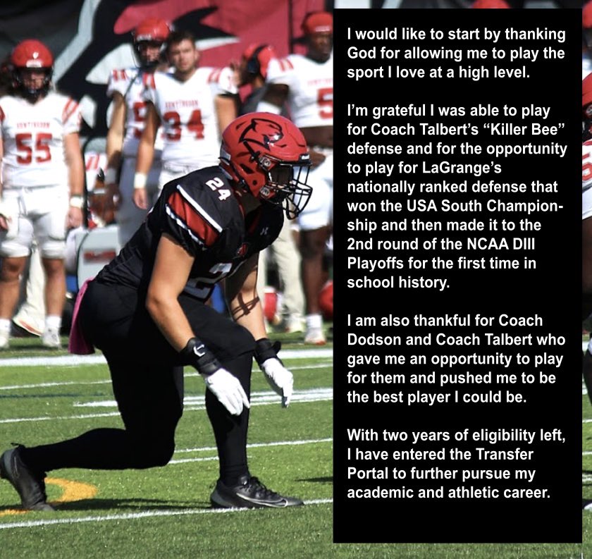 TantWyatt's tweet image. I am officially entering the transfer portal with 2 years of eligibility left. 
@CoachWMD @Coach__Talbert 

OLB
6’1”
220 lbs
3.6 GPA
READY TO MAKE AN IMPACT

Hudl: hudl.com/profile/230954…