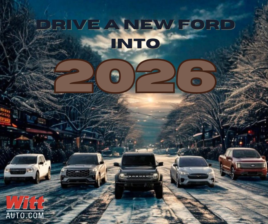 ✨ Drive into 2026 in a new Ford from Witt Auto!
Begin the new year in style and comfort with a fresh set of wheels.

Visit us in Crivitz and Pulaski today!

wittauto.com