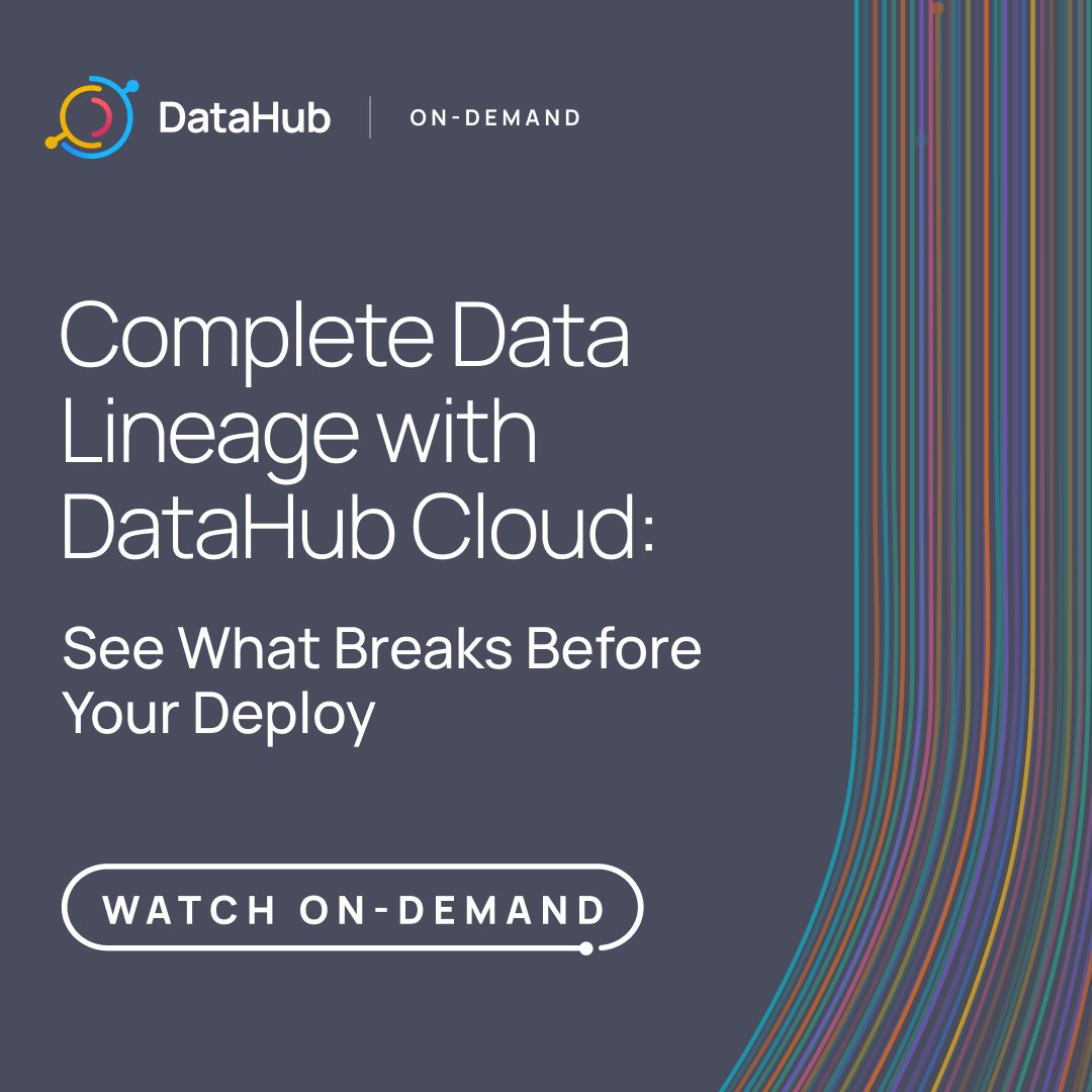 DataHubCloud's tweet image. Missed our DataHub Cloud lineage demo? It's now available on demand: hubs.la/Q03Z74bD0 

#DataHub #DataLineage #DataGovernance