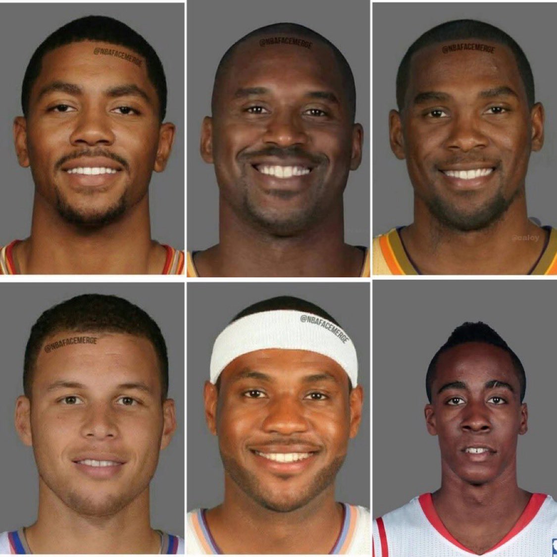 Hoopss's tweet image. Can you all guess these NBA face merges? 😳