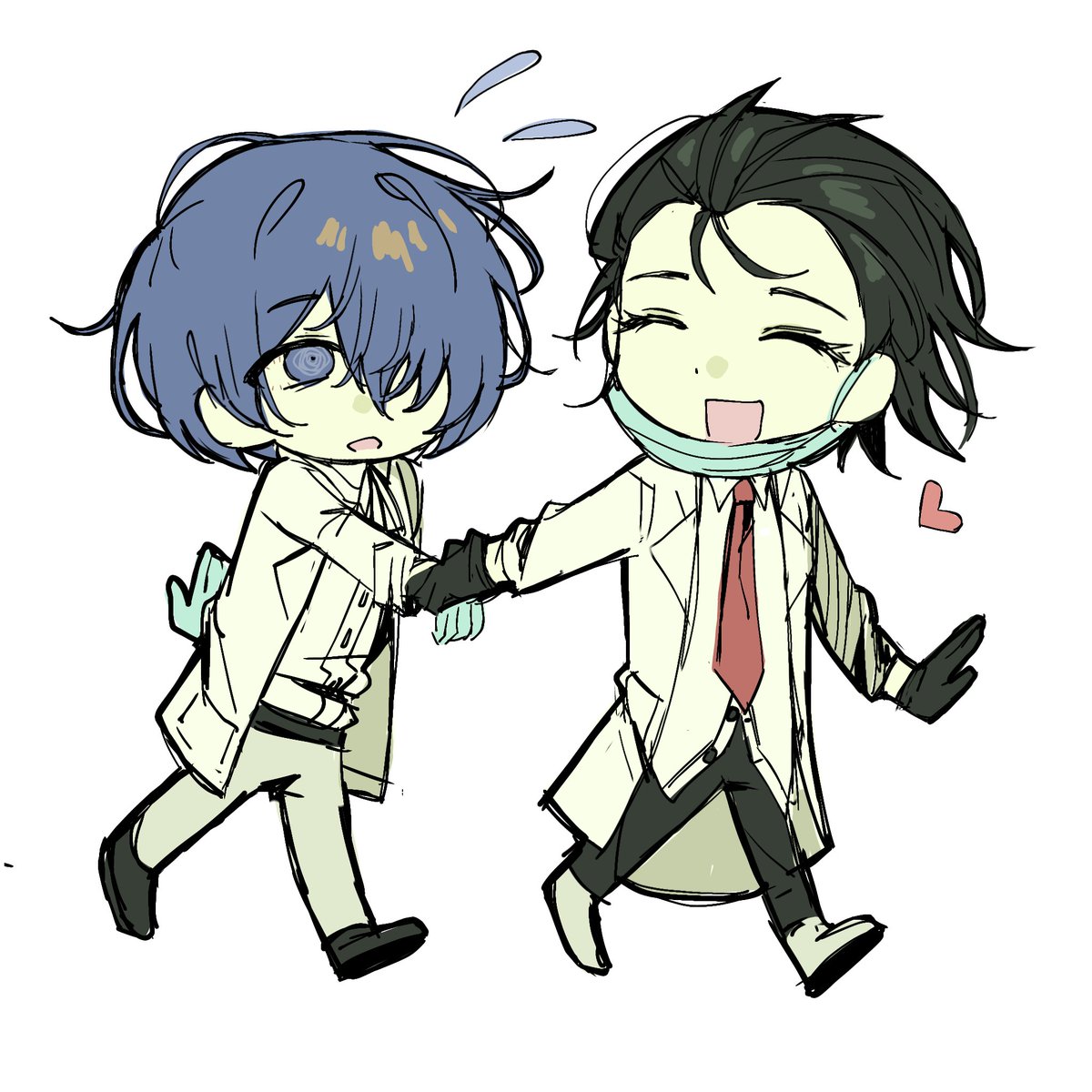 ry0160's tweet photo. my last ryomina of the year (madman doctor (or scientist idk) x his loyal assistant) #綾主 #ryomina https://t.co/wn8wQAisx0
