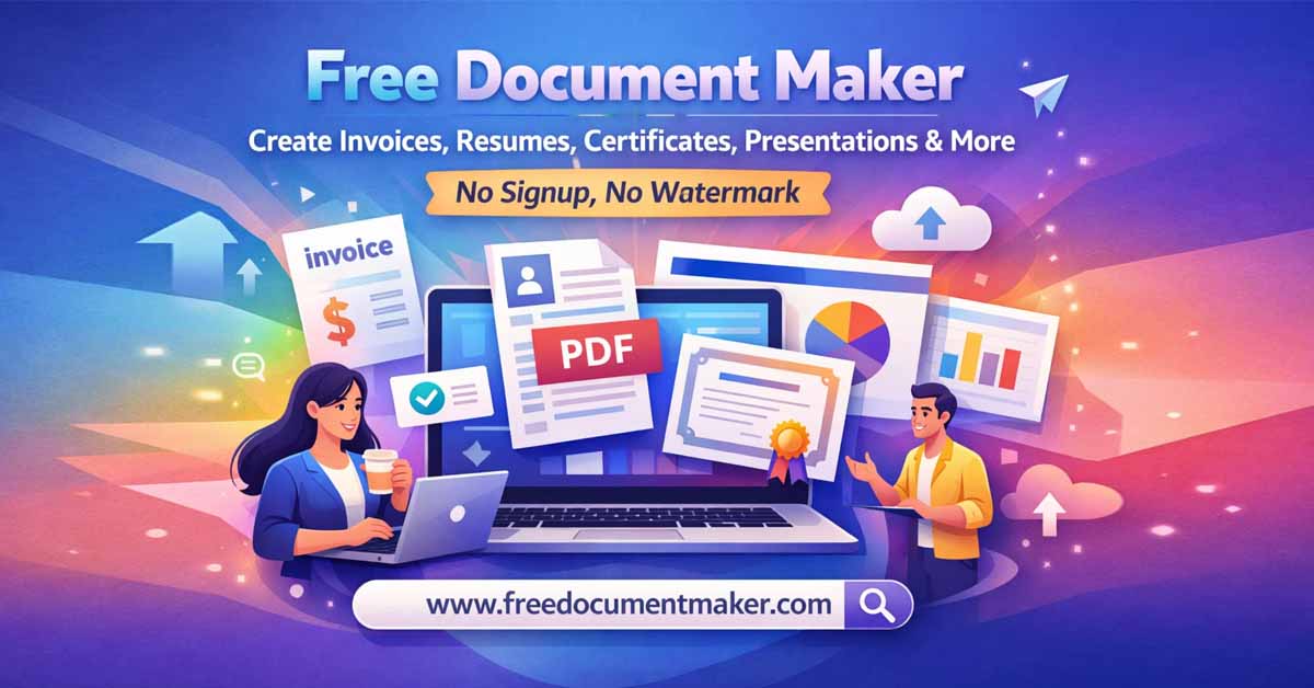 freedocmaker's tweet photo. Free Document Maker
Create invoices, resumes, certificates, PDFs &amp; more — 100% free
✅ No signup
✅ No watermark
✅ Instant download
✅ Browser-based

Build faster. Work smarter.
🔗 https://t.co/RVpfdJebAO
#FreeDocumentMaker #AIDocumentTools #OnlineTools #PDFTools #NoSignup https://t.co/EccPzgLtC2