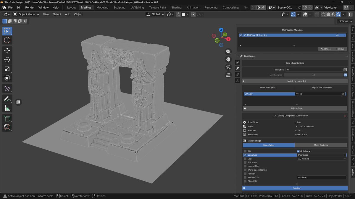 Probando MatPlus de <a href="/RbdLabStudio/">BeFX Studios</a> (Un S.Painter dentro de Blender)
Vamos por Orden, Bakes: Primeras impresiones MUY positivas, poder ajustar casi en tiempo real los bakes es cremita y poder tirar curvature en Blender sin sufrir es bien.😎