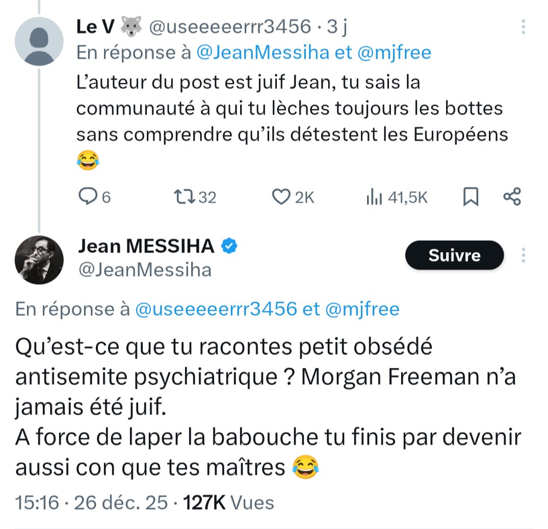 Nain_Portekoi's tweet image. Imagine un type qui serait assez con pour confondre le réalisateur Morgan J Freeman et l'acteur Morgan Freeman.
Et qui EN PLUS insulterait ceux qui lui font remarquer son erreur.
Nan je déconne, personne n'est aussi con...
À part Jean Messiha, bien sûr.