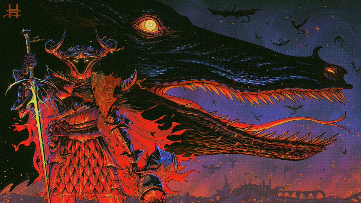 hushpuppyart's tweet image. Wyrm Knight.