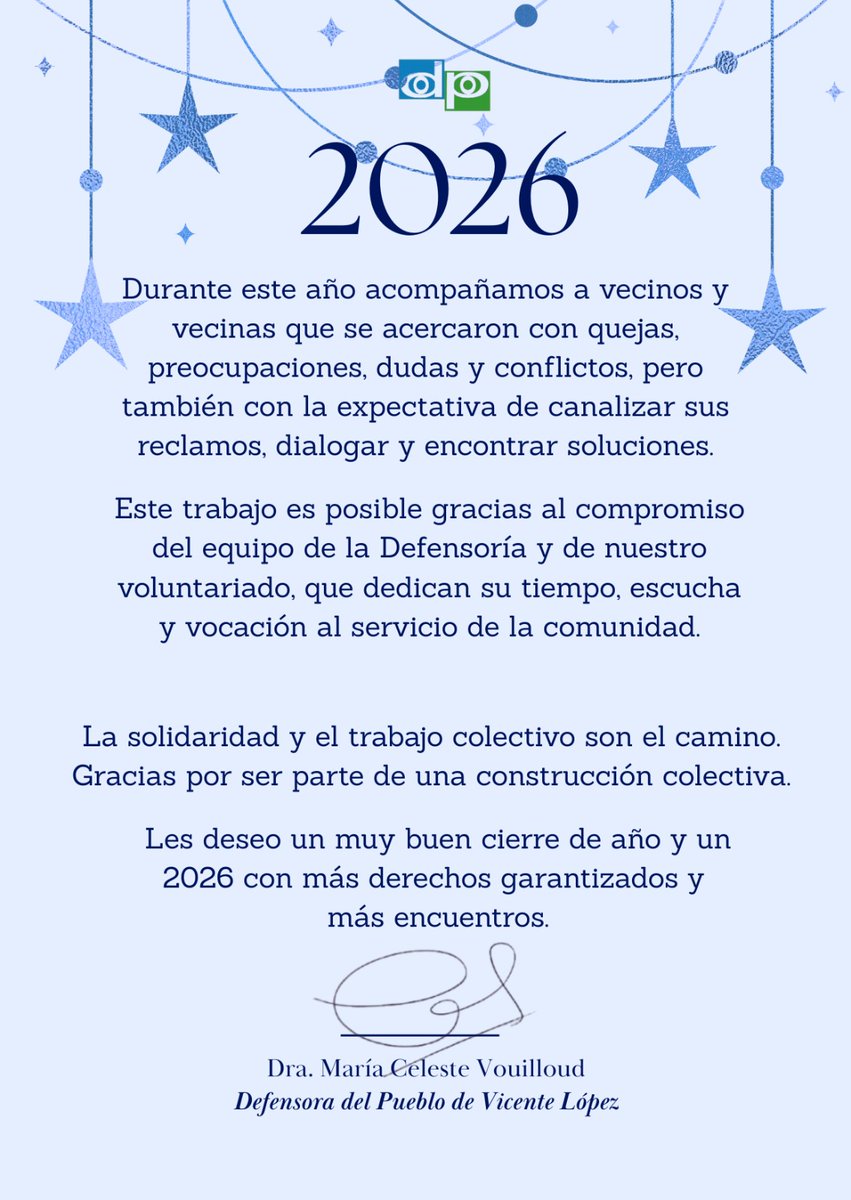 defensorvlopez's tweet image. Feliz 2026 🥂✨
