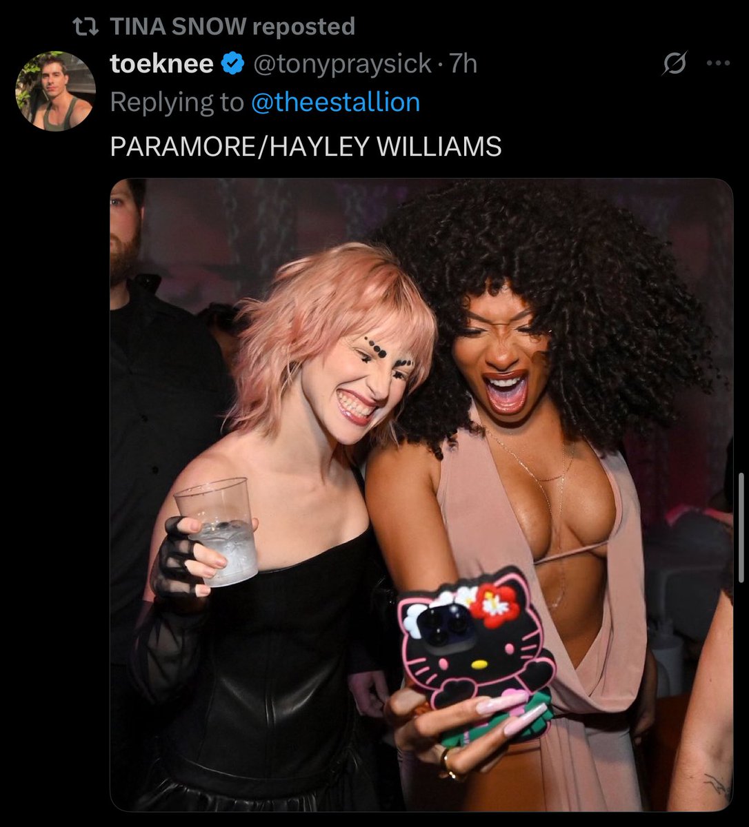 concertleaks's tweet image. Megan Thee Stallion retweeted a tweet asking for a Paramore / Hayley Williams collab on her upcoming album!