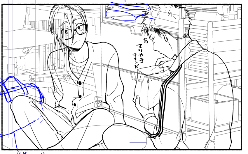 3D背景かなり便利である…
線を馴染ませるのと小物の加筆をアシスタントさんにお願いするけど、もし将来的に一人で描かなきゃいけないって時があってもやっていけそう 