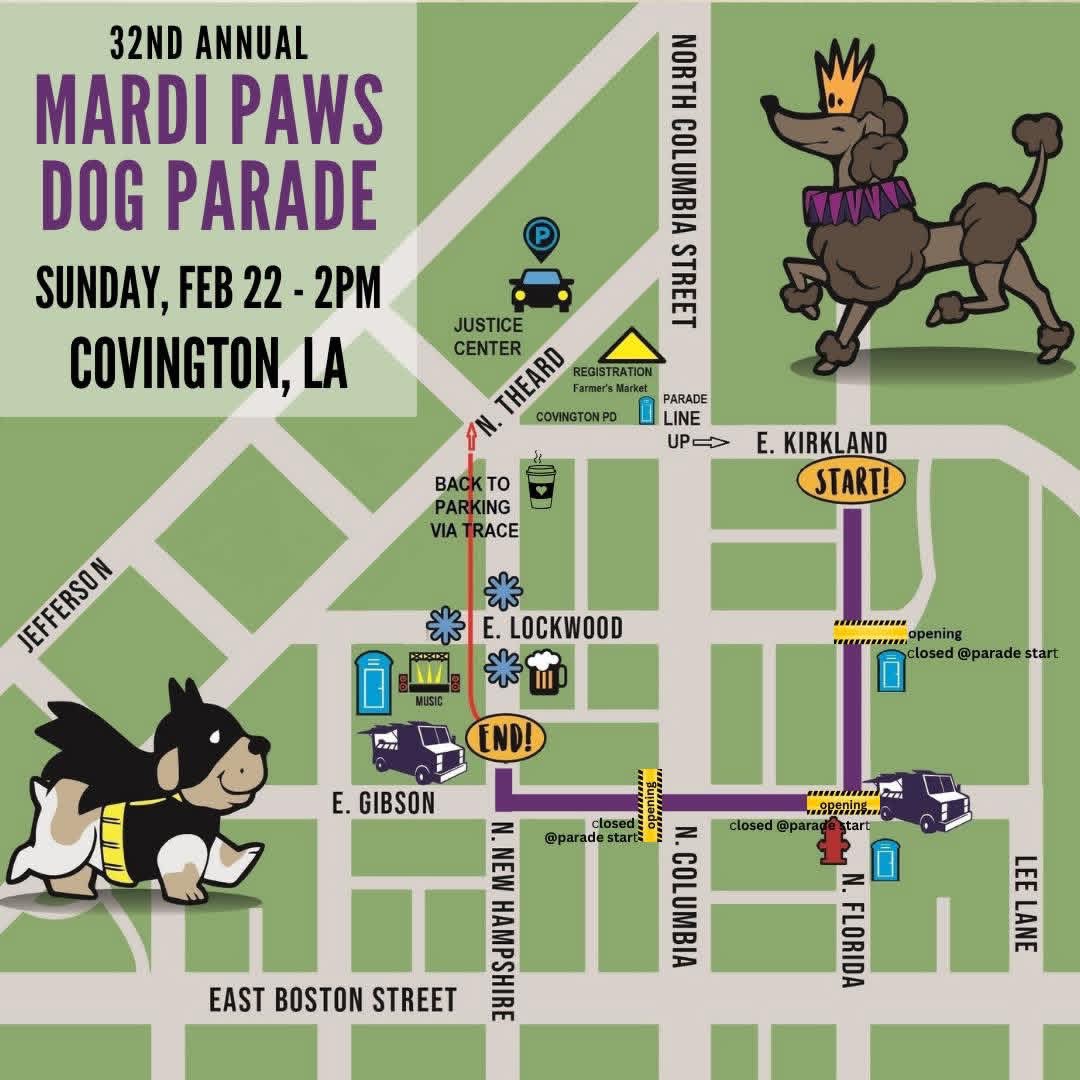 Mardi Paws 2026 – A Howliday Parade!
Walk the parade $25 per dog (unlimited hooman escorts!) 

Promote your business: Booth + parade exposure starting at $250

Sunday, Feb 22, 2026
Registration 12:30pm | Parade rolls at 2pm Details @ MardiPaws.com
#MardiPaws #ScottsWish