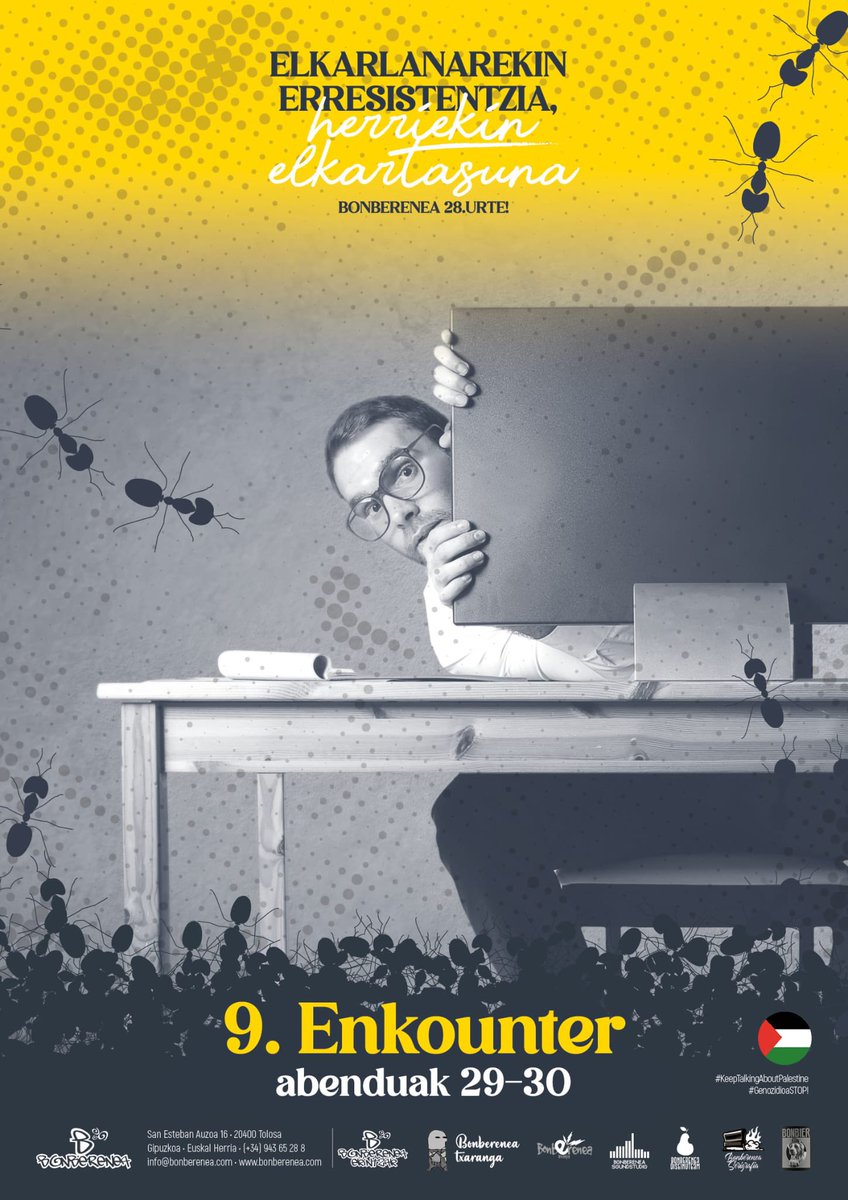 BONBERENEA-k aurkezten du:9.ENKOUNTER!!!abenduak 29tik-30ra!!!adi egon!!!

bonberenea 28.urte!elkarlanarekin erresistentzia,herriekin elkartasuna

bonberenea.com