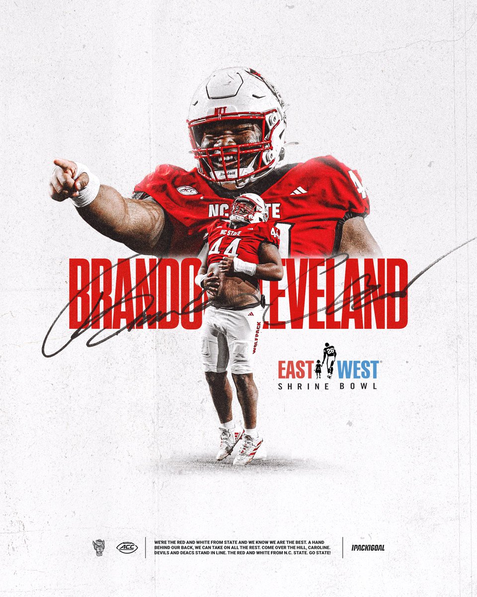 PackFootball's tweet image. Invite accepted ✅

Brandon Cleveland is headed to the @ShrineBowl 

#1Pack1Goal