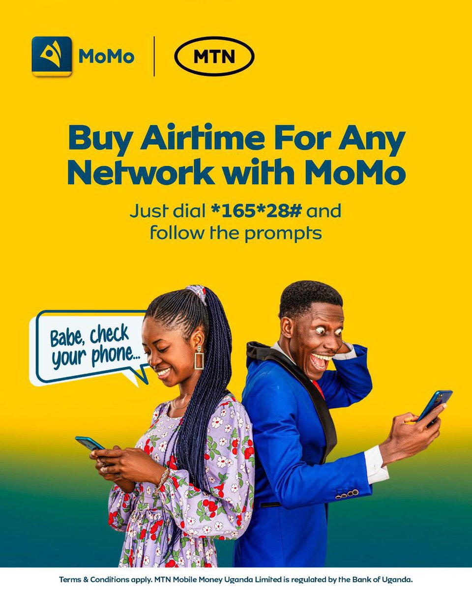 Running low on airtime? Don't let the conversation stop just because of a different network. 📵
​Top up ANY network instantly using MTN MoMo. One code, all networks, zero interruptions. 🌍✨
​📲 Dial *165*28# and stay connected.
​#ThePowerToBeMore #MTNMoMo