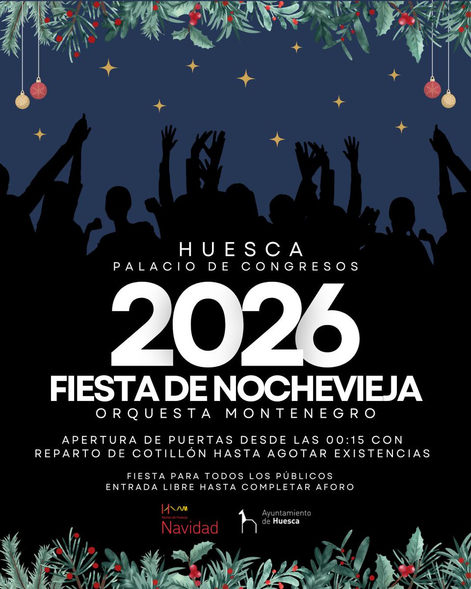 🎉¡Calentando motores para la última noche del año! Os esperamos en la  Fiesta de #Nochevieja que hemos preparado el 31 de diciembre en el  @pcongresoshu al ritmo de la música de la, image size:960x1200