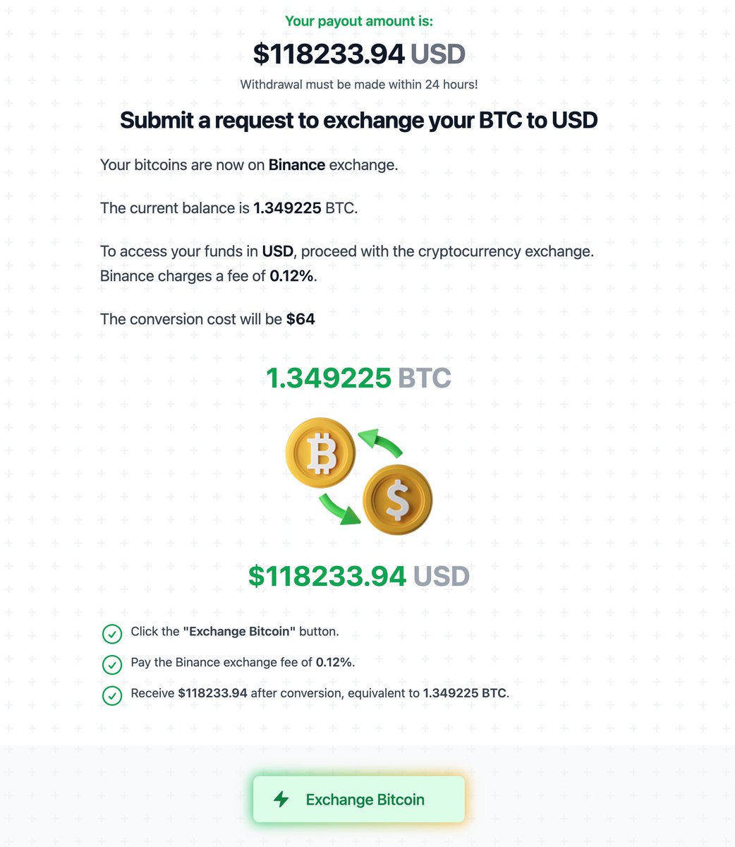 gridinsoft's tweet photo. 🚨 Crypto Scam Alert 🚨

New phishing sites (bimaster[.]cc &amp; bit.olei[.]cc) promise huge "mining payouts" of 1.35 BTC ($118,000 USD at current prices).

They show fake balances &amp; fake chat support.  Never trust unsolicited crypto windfalls!

#CryptoScam #Phishing #ScamAlert https://t.co/4YyOjgc3Ye