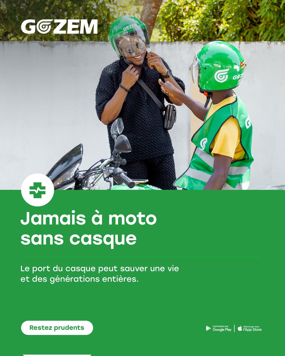 Sécurité avant tout ! ⚠️
​Pour bien finir l'année et démarrer 2026, ne montez jamais à moto sans votre casque de protection.

​Soyez vigilants sur la route. On se retrouve en 2026 ! 💚

​#GozemTogo