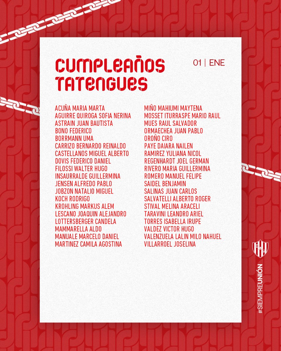 🎂 Unión saluda a sus socios y socias que cumplen años hoy.
¡Felicidades! 🔴⚪ 
#SociosTatengues #SociasTatengues #CumpleañosTatengues