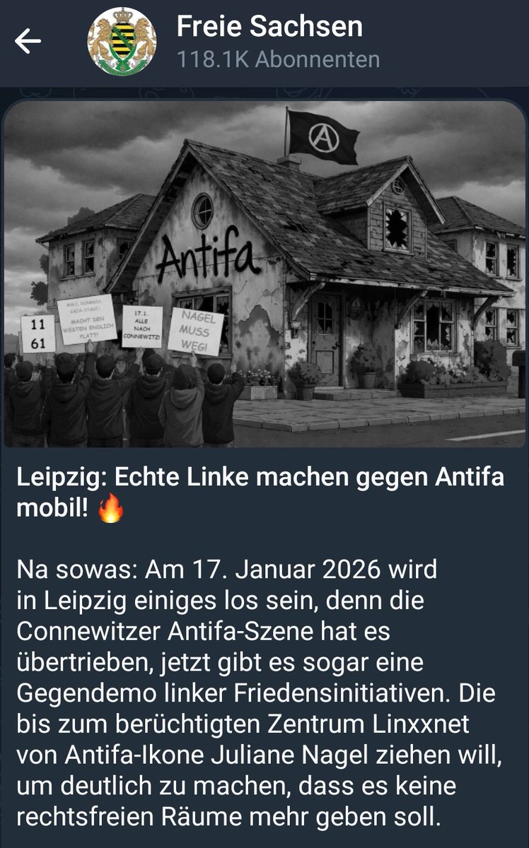 jamesholdenOG's tweet photo. Gemeinsam marschieren, gemeinsam zuschlagen?

Für den Anti-#Antifa-Aufmarsch der pro-Hxmxs-Szene in #Leipzig #Connewitz am 17.01.2026 mobilisiert mittlerweile auch die extrem rechte Partei "Freie Sachsen", ein Sammelbecken für Neonazis aus Ost- &amp; Westdeutschland.

#le1701 https://t.co/UVFvrgjHYy