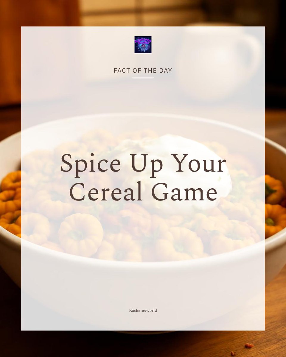 kasharaeworld's tweet photo. Fact: In India, breakfast cereal is often spiced with masala or mixed with yogurt for a savory twist—breakfast with a kick! 🌶️🥄 Spice up your morning with bold picks from Kasharaeworld. https://t.co/qqhFDQOpxE https://t.co/RdrvObISC7