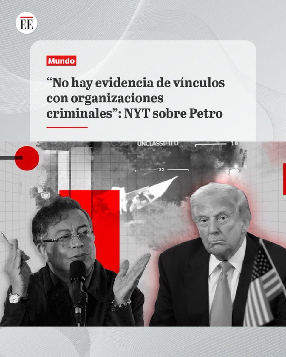 JaimeAvenc's tweet photo. El New York Times, que es el medio de comunicación más importante de EEUU, y uno de los más importantes del mundo entero, acaba de publicar una nota en la que confirma que el presidente Gustavo Petro no tiene ningún tipo de vínculos con organizaciones criminales, terroristas ni narcotraficantes.

Me gustaría ver ahora qué van a decir quienes justificaron su inclusión en la llamada “lista Clinton”. Sin duda, se trató de un movimiento meramente político para perjudicar a un gobierno que no se arrodilla ante los EEUU y que le sobra dignidad.