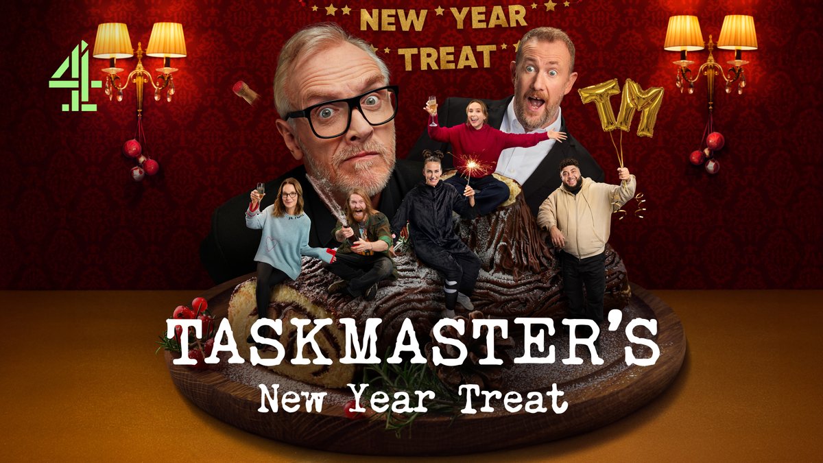 4Viewers's tweet image. It's time for #Taskmaster's #NewYearTreat and for the first time ever, there was just too much fun for one episode, so we've got two! Starring @ItsBigZuu, @JillScottJS8, @SamRyderMusic, @Susie_Dent and Rose Ayling Ellis, tonight at 9pm on @Channel4