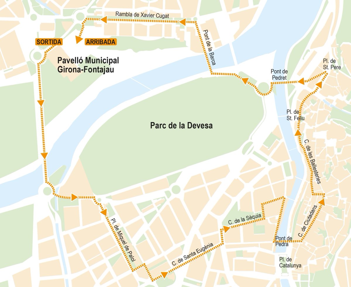 🏃🏃‍♀️ Segurament, la novetat més rellevant de la #StSilvestreGi #girona 2025 #5km és que no passa pel Carrer Nou. L'objectiu, amb l'hora de cursa a favor, és acostar-nos als 22 minuts. A les 18:00 h, temperatura de 6 graus i cel ennuvolat, preveu el <a href="/meteocat/">Meteocat</a> / gràfic: <a href="/Girona_Cat/">Ajuntament de Girona</a>