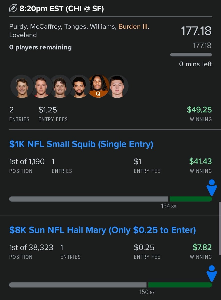 SteelCityDFS's tweet photo. ohh....WHAT A NIGHT we had for SNF. my brotha @AJG_DFS posted this beauty and took down the $50 SE, but the star🌟 of the night was the lineup that I posted which was the nuts 🥜 and took EVERYTHING down! WE.ARE.HIM
join the discord for FREE today!

#fanduel #dfs #nfl #dfslineups https://t.co/RomJcfiMi3
