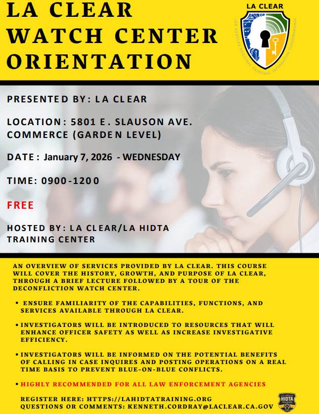 Upcoming courses for next week (week of 01/05/26)! To register or to browse other courses, visit lahidtatraining.org.