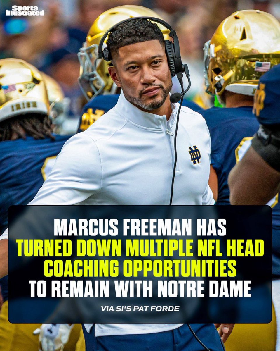 Coach Marcus Freeman is staying at #NotreDame 

#MarcusFreeman #NDFB 

SOURCE: <a href="/MandyRAE21_/">MANDY</a> &amp; <a href="/HOFmikey/">HOFmikey</a>