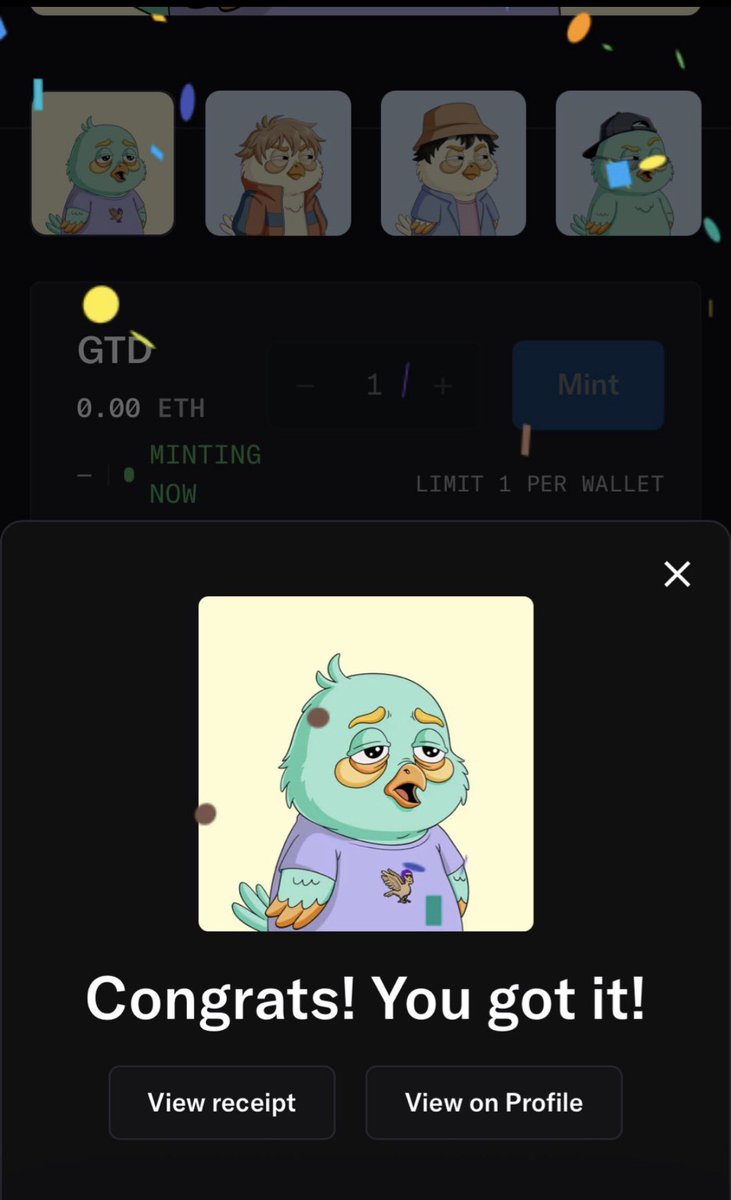 Gflap!
Minted my pack 
Can’t wait to see what <a href="/flapperbird/">Flappers</a> has in store for us all