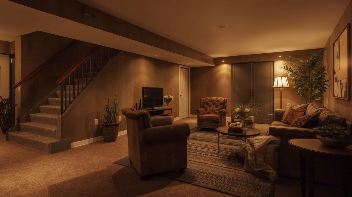 Transform low basement ceilings with smart design for a cozy family ...