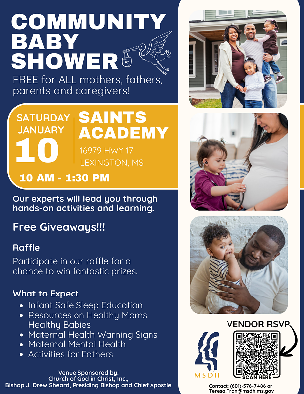 The MSPHI Maternal Health Task Force is hosting a Community Baby Shower that is FREE for all parents and caregivers to win prizes and get pivotal information about taking care of healthy nurtured babies! January 10th from 10 AM-1:30 PM at Saints Academy, we hope to see you there!