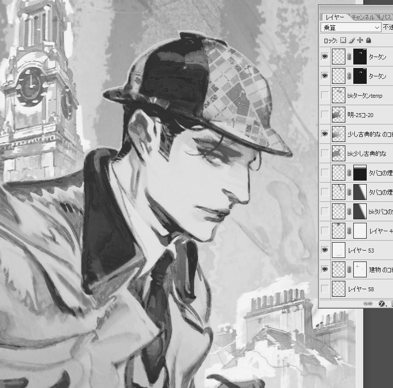 前に描いた絵のレイヤーが理解できない年末😫 