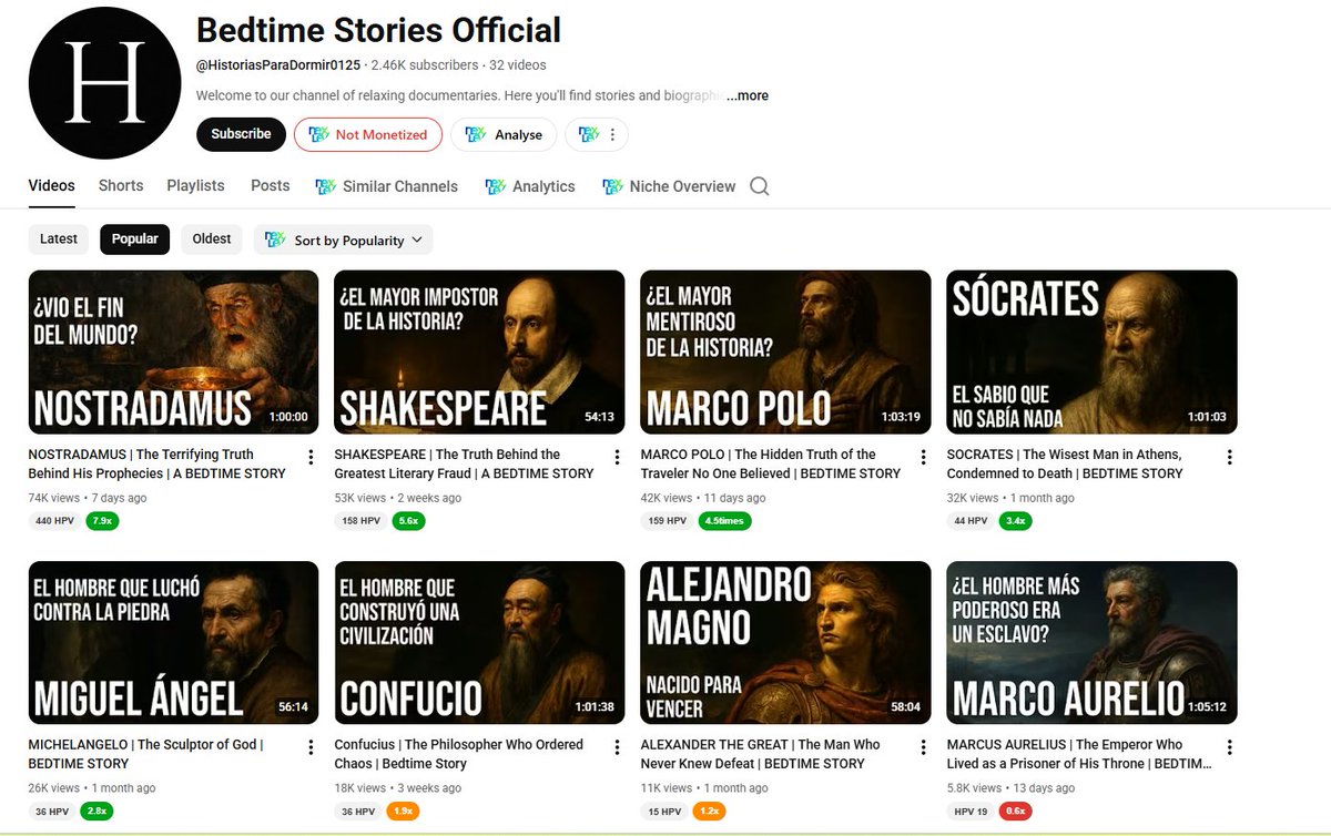 exclusive youtube niche leak (Spanish)