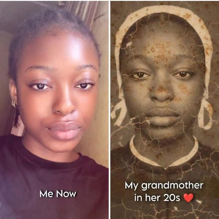 Fhigo_'s tweet photo. Na our grandma God dey reincarnate give us as pikin 😂😂. See the resemblance naw 😳🙆‍♂️ https://t.co/TX3blNkyZ2