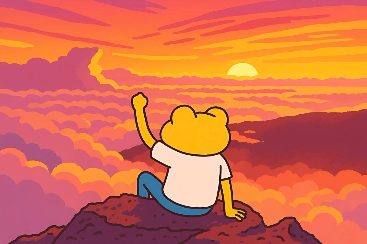 Keep your chin up and your spirit strong.
There's always a beautiful sunrise waiting 🐸🌄 $TURBO