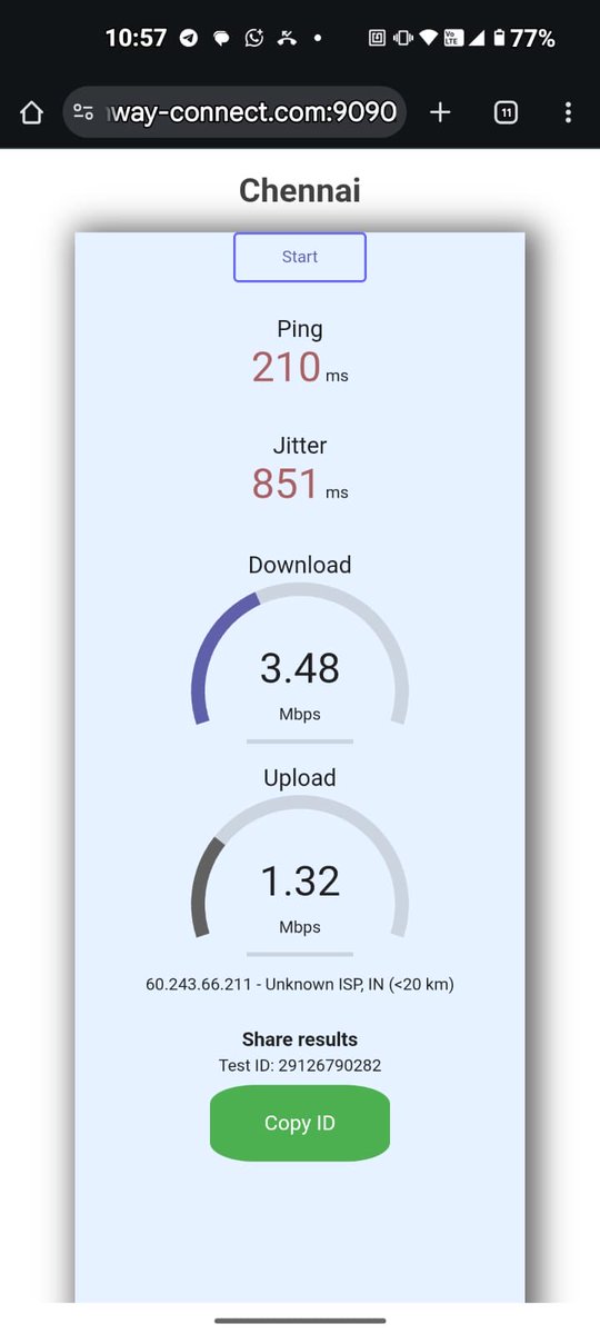 gunnerbalu's tweet photo. @HathwayBrdband @GTPLHathwayLtd 
For 50 MBPS Internet connection,
I could receive only this much speed means kindly vacate my area, else I will vacate your company connections from my area and association, also I prefer to receive the transcription of the call which was happened https://t.co/TBuLW0AjWs