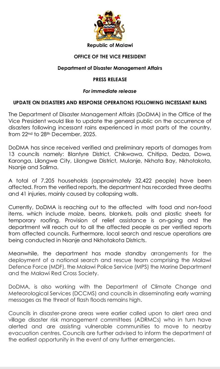 Department of Disaster Management Affairs-DoDMA tweet media