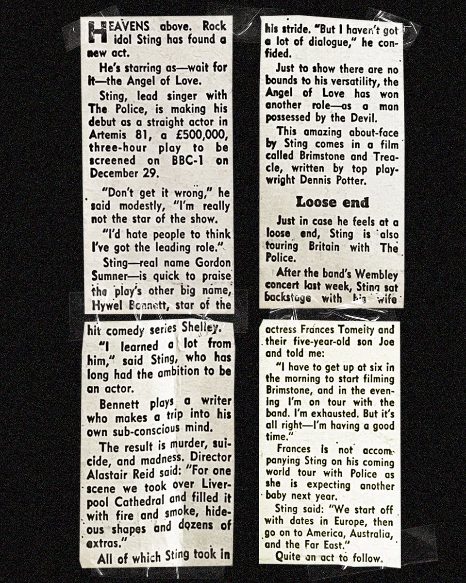 ThePoliceBand's tweet image. Did you know Sting played the "Angel of Love" in the BBC TV movie 'Artemis 81'?