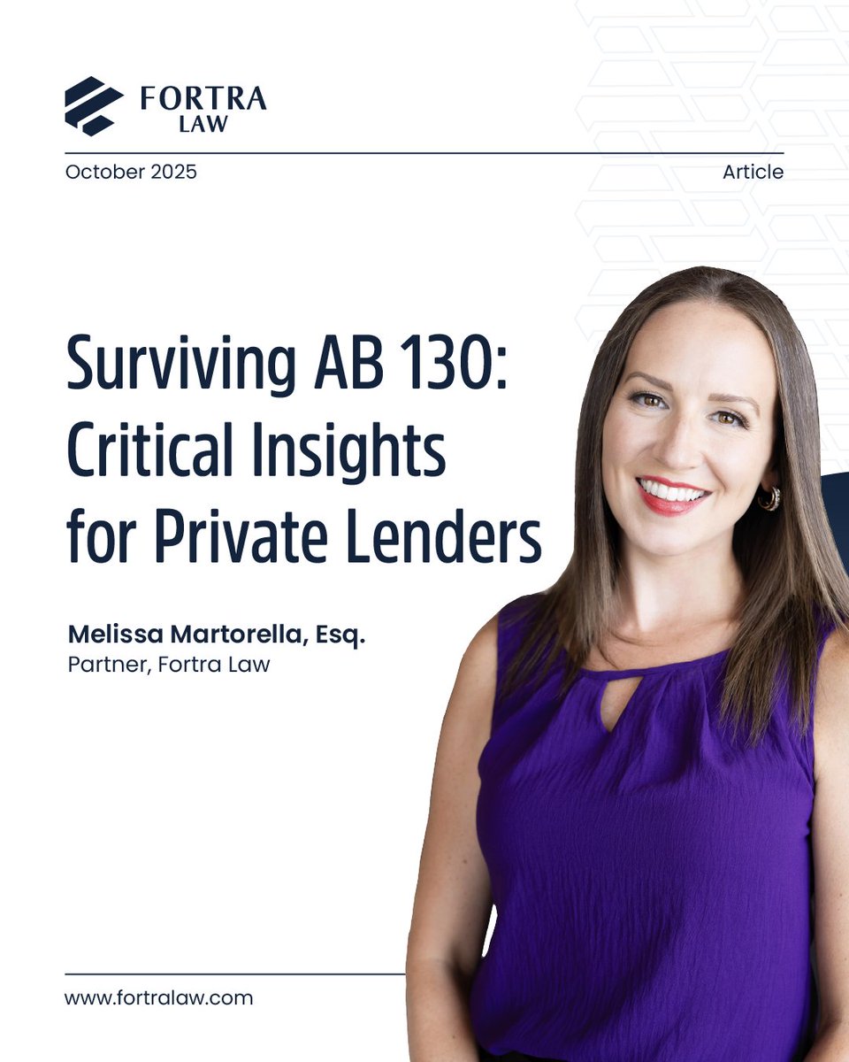 California lenders are entering 2026 under a new reality with AB 130.

Since its passage in June 2025, this law has changed how junior lien foreclosures are handled, introduced stricter certification requirements, and increased litigation risk for private lenders.

As the year
