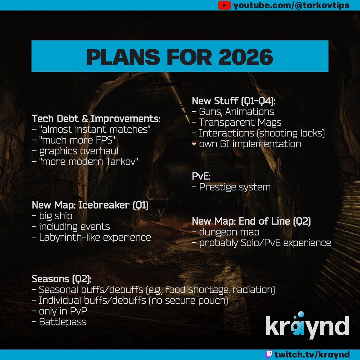 Some highlights of the latest TarkovTV episode. I really like the buff/debuff (global and individual) for the seasonal characters 🫡